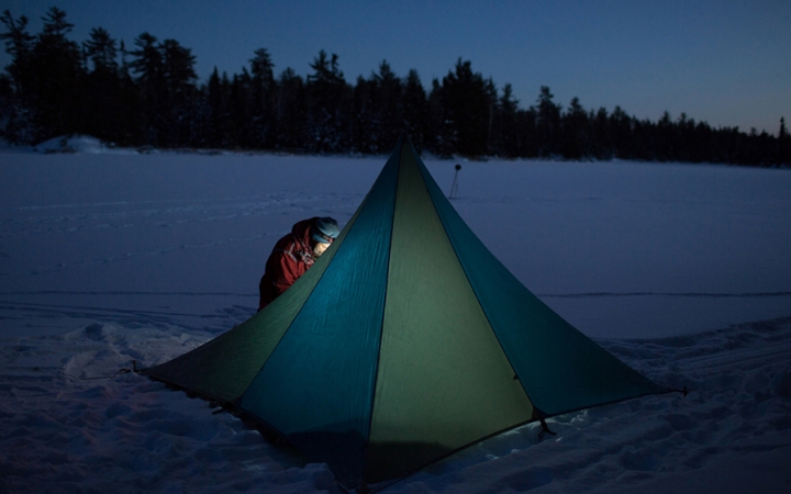 winter camping course in the boundary waters